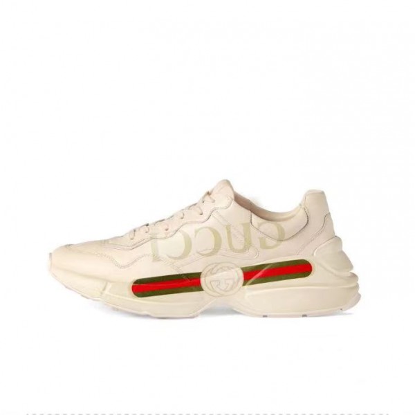 GUCCI Gucci Rhyton Series Retro Logo Women's Daddy Shoes Ivory White